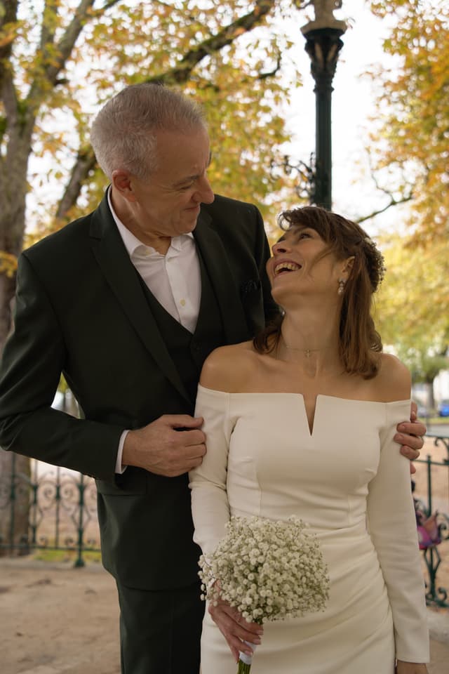 Photographie de couple le jour du mariage, Dordogne