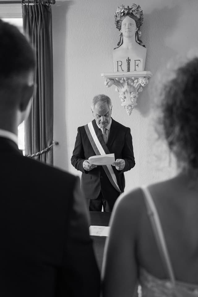 Moment de la cérémonie de mariage en Périgord
