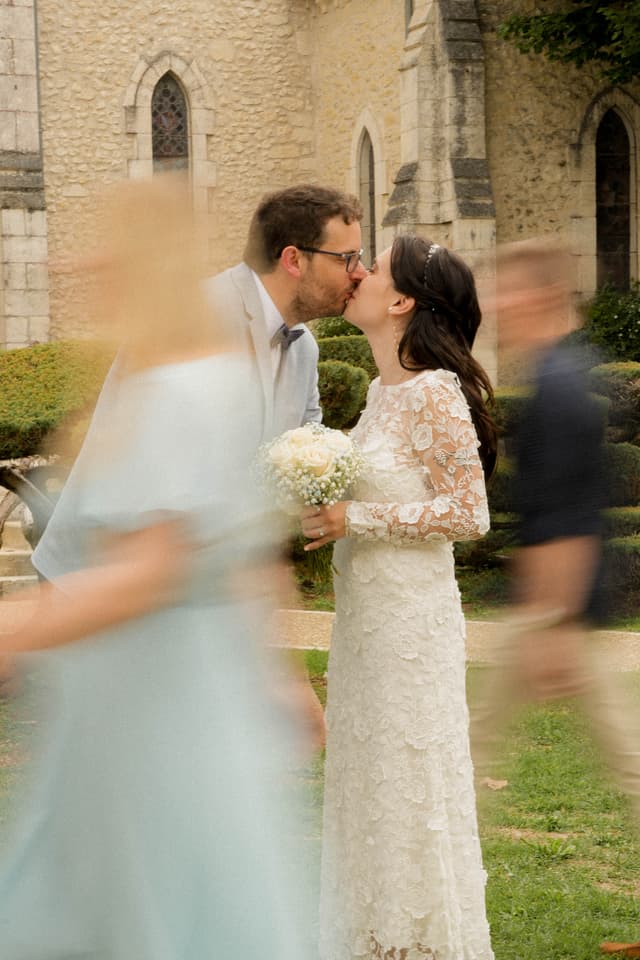 Photographie de couple le jour du mariage, Dordogne